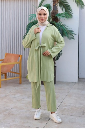 Kimono-Set Mit Krawattendetail Mintgrün 1225 616