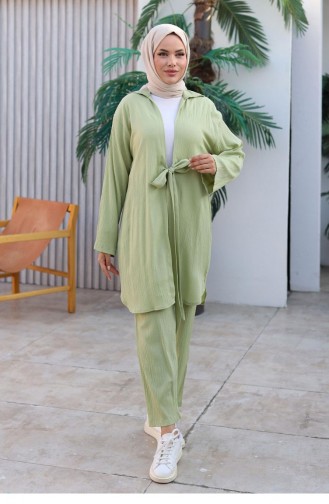 Kimono-Set Mit Krawattendetail Mintgrün 1225 616