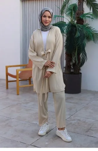 Krawatten-Kimono-Set Beige 1225 624