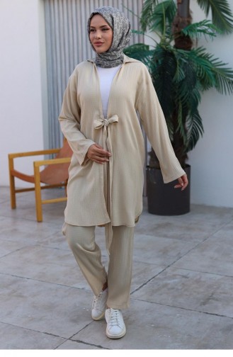 Krawatten-Kimono-Set Beige 1225 624