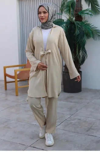 Krawatten-Kimono-Set Beige 1225 624