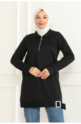 Tunique Sport Demi Fermeture 1096-02 Noir 1096-02
