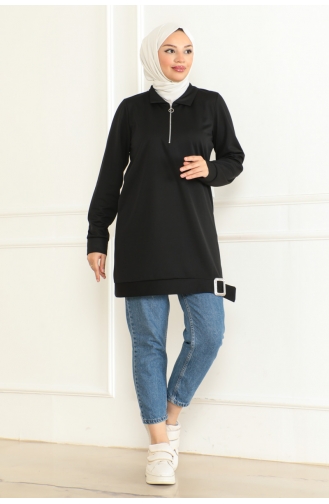 Tunique Sport Demi Fermeture 1096-02 Noir 1096-02