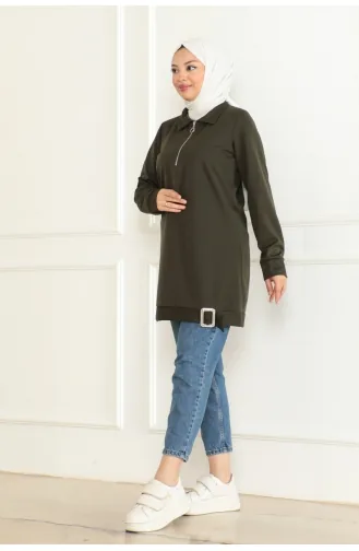 Half Zipper Sports Tunic 1096-06 Khaki 1096-06
