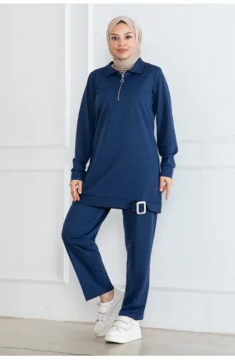 Ensemble Hijab Demi Fermeture 1099-05 Indigo 1099-05