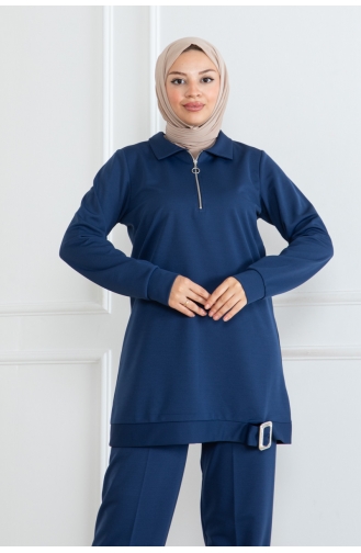 Ensemble Hijab Demi Fermeture 1099-05 Indigo 1099-05