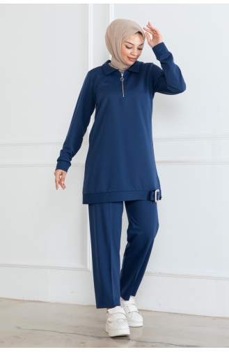 Ensemble Hijab Demi Fermeture 1099-05 Indigo 1099-05
