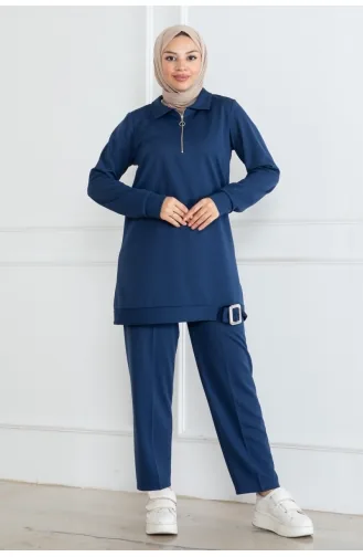 Ensemble Hijab Demi Fermeture 1099-05 Indigo 1099-05