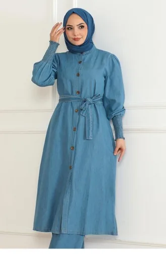 Denim Pak Met Split Lichtblauw 19227 15323