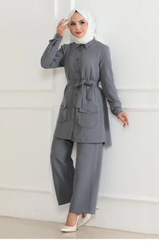 Costume Détail Boutons Gris 19223 15325