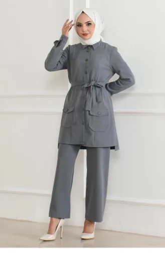 Costume Détail Boutons Gris 19223 15325