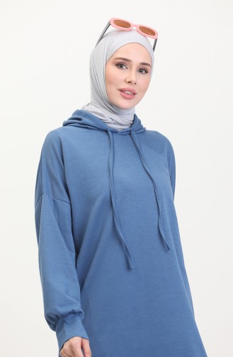 Kapüşonlu Eşofman Takım 0057-09 İndigo