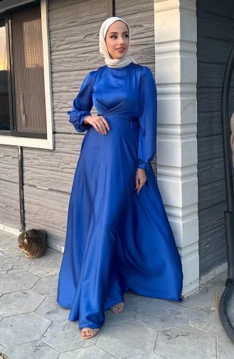 Kobe Satijnen Avondjurk Met Strik Aan De Voorkant 5513-03 Saks 5513-03