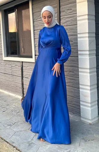 Kobe Satijnen Avondjurk Met Strik Aan De Voorkant 5513-03 Saks 5513-03