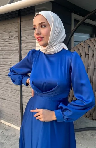 Kobe Satijnen Avondjurk Met Strik Aan De Voorkant 5513-03 Saks 5513-03