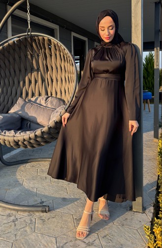 Önü Büzgülü Zara Saten Abiye Elbise 5514-06 Siyah