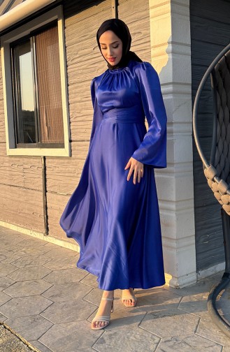 Zara Satin-Abendkleid Mit Geraffter Vorderseite 5514-07 Saks 5514-07