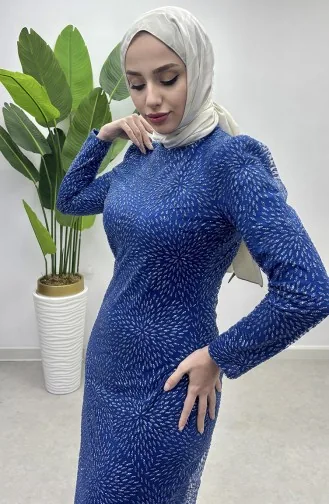 Zilverachtige Tule Avondjurk 5517-01 Saks 5517-01