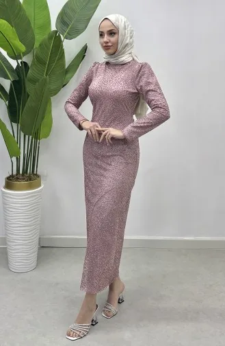 Glitter Tulle Evening Dress 5517-02 Powder 5517-02