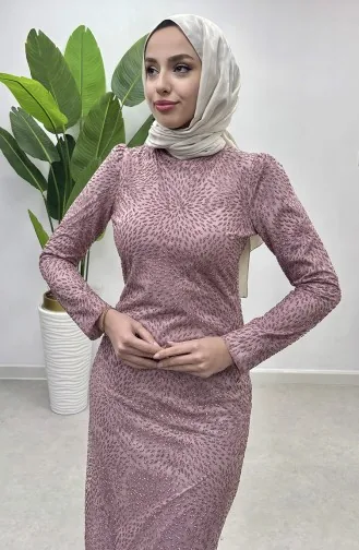 Glitter Tulle Evening Dress 5517-02 Powder 5517-02