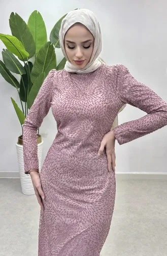 Glitter Tulle Evening Dress 5517-02 Powder 5517-02