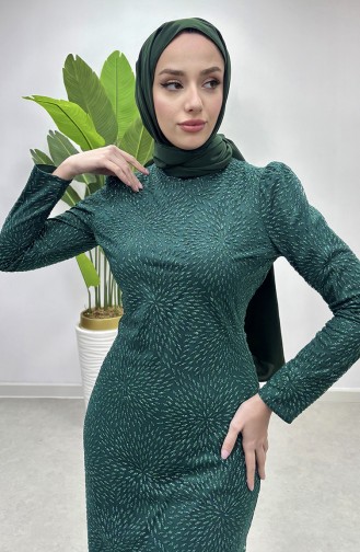 Silbriges Tüll-Abendkleid 5517-03 Smaragdgrün 5517-03