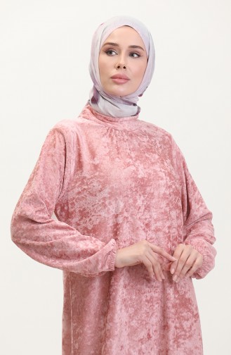Samtkleid Mit Elastischen Ärmeln 0527-01 Puder 0527-01