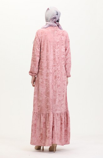 Samtkleid Mit Elastischen Ärmeln 0527-01 Puder 0527-01