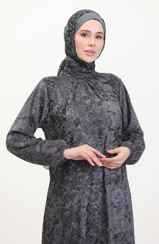 Samtkleid Mit Elastischen Ärmeln 0527-03 Anthrazit 0527-03