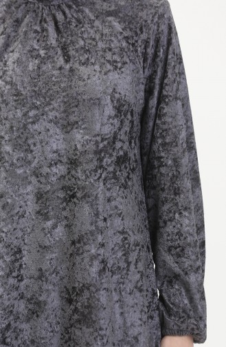 Samtkleid Mit Elastischen Ärmeln 0527-03 Anthrazit 0527-03