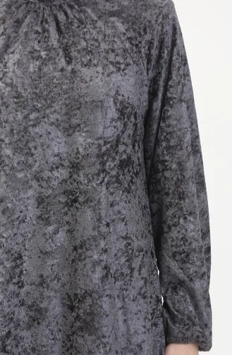 Samtkleid Mit Elastischen Ärmeln 0527-03 Anthrazit 0527-03