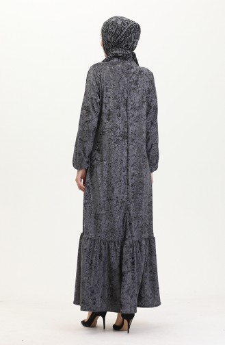 Samtkleid Mit Elastischen Ärmeln 0527-03 Anthrazit 0527-03