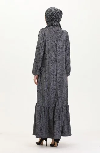 Samtkleid Mit Elastischen Ärmeln 0527-03 Anthrazit 0527-03