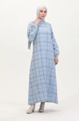 Tweed Plaid Dress 0531-02 Baby Blue 0531-02