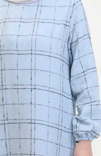 Tweed Plaid Dress 0531-02 Baby Blue 0531-02