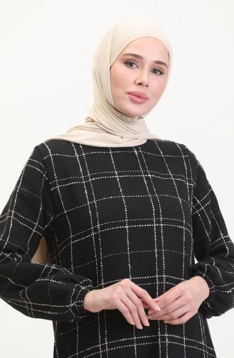 Tweed Plaid Dress 0531-05 Black 0531-05