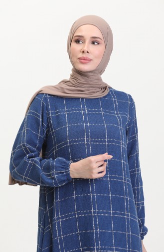 Tuvit Kareli Elbise 0531-06 Lacivert