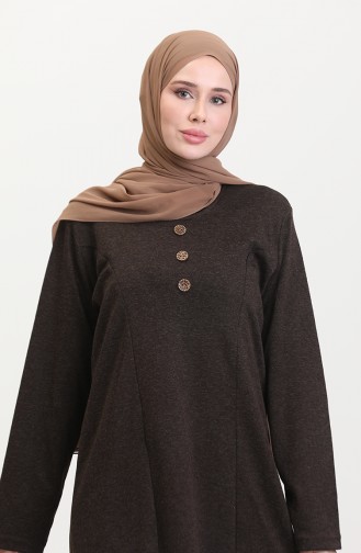 Rauchgrau Hijab Kleider 0533-02