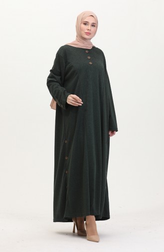 Plus Size Button Detail Dress 0533-03 Emerald Green 0533-03