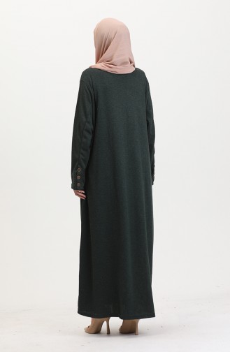 Plus Size Button Detail Dress 0533-03 Emerald Green 0533-03