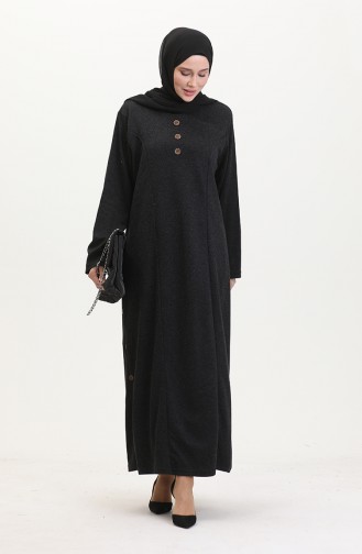 Plus Size Button Detail Dress 0533-04 Black 0533-04