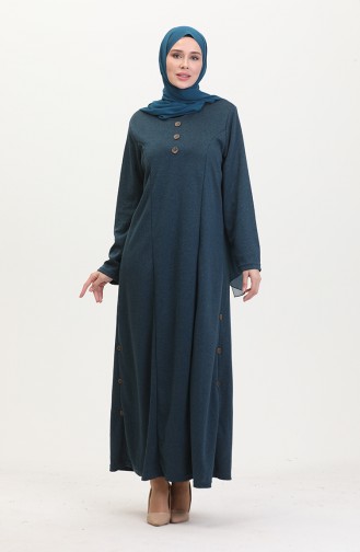 Plus Size Button Detail Dress 0533-06 Petrol 0533-06