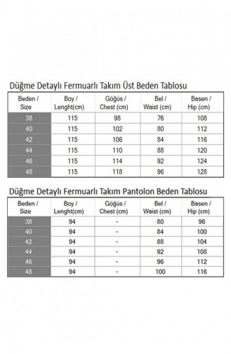 Düğme Detaylı Fermuarlı Takım İndigo 19219