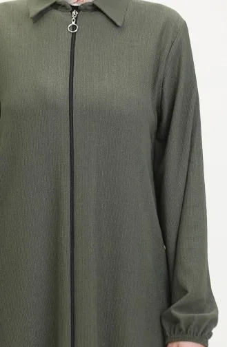 Abaya Met Kraag En Ritssluiting 1021-01 Kaki 1021-01