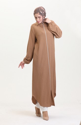 Abaya Mit Kragen Und Reißverschluss 1021-03 Nerz 1021-03