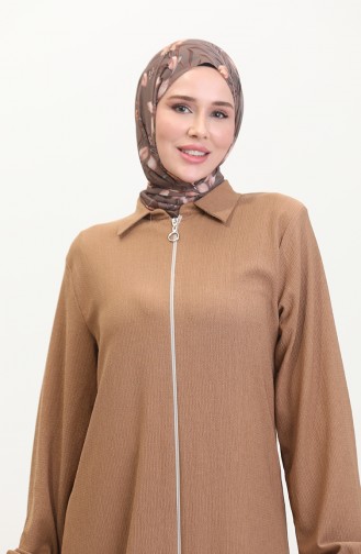 Abaya Mit Kragen Und Reißverschluss 1021-03 Nerz 1021-03