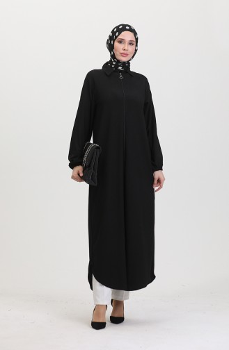 Abaya A Fermeture Et Col 1021-05 Noir 1021-05
