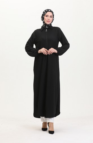 Abaya A Fermeture Et Col 1021-05 Noir 1021-05