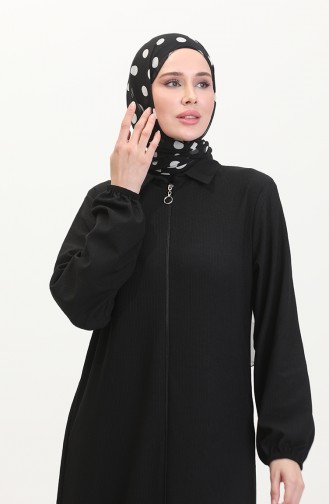 Abaya A Fermeture Et Col 1021-05 Noir 1021-05