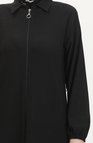 Abaya A Fermeture Et Col 1021-05 Noir 1021-05